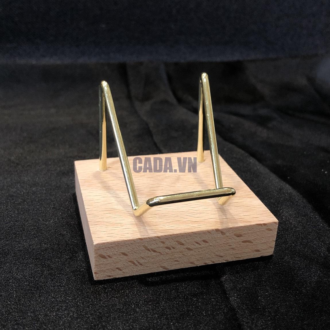 Đế gỗ vuông + kim loại 4cm | CADA DECOR