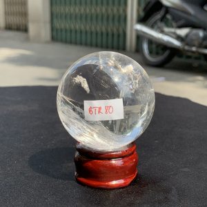 QUẢ CẦU THẠCH ANH TRẮNG (BTR80) ĐK: 6,051CM - KL: 304GRAM | CADA DECOR