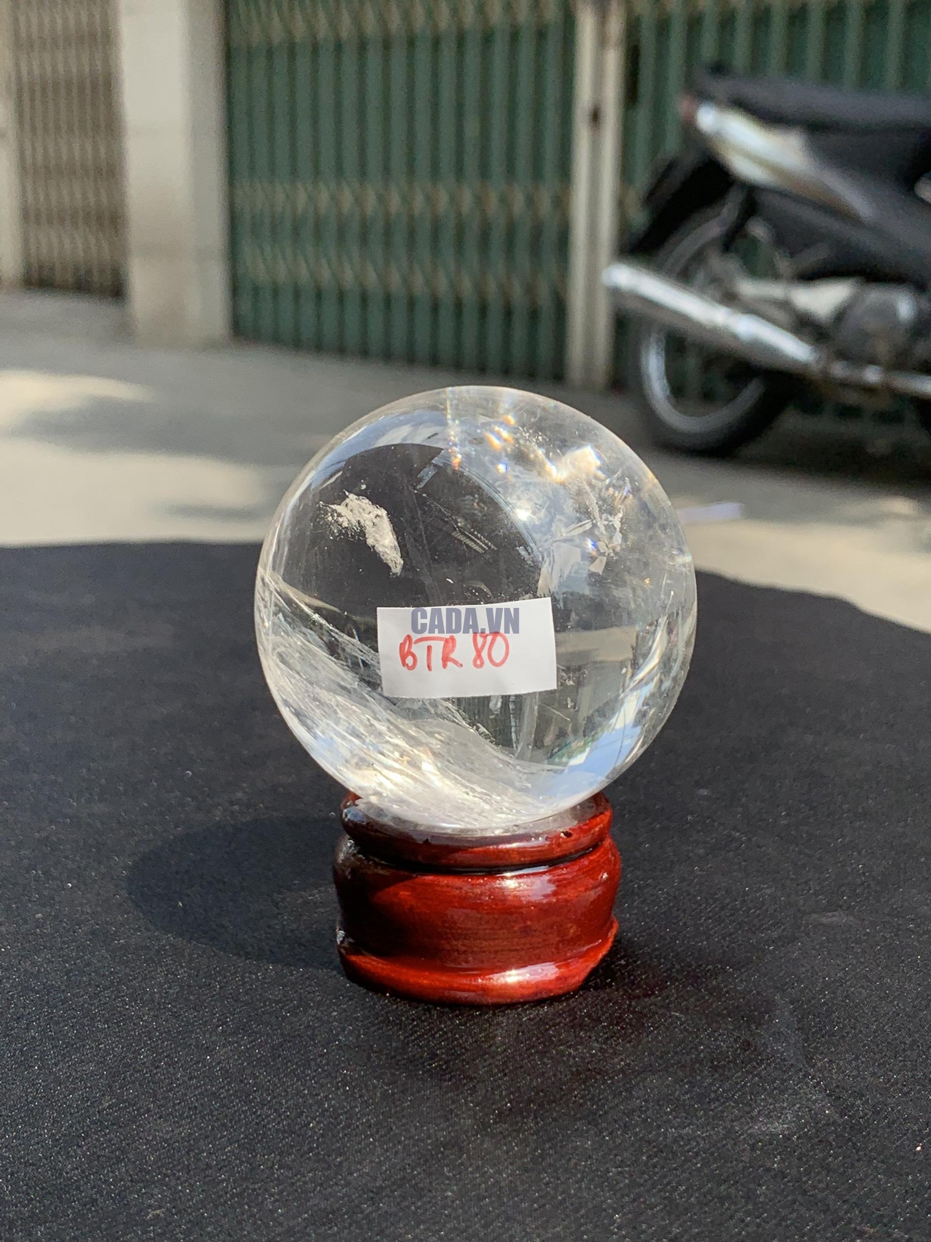 QUẢ CẦU THẠCH ANH TRẮNG (BTR80) ĐK: 6,051CM - KL: 304GRAM | CADA DECOR QUẢ CẦU THẠCH ANH TRẮNG (BTR80) ĐK: 6,051CM - KL: 304GRAM | CADA DECOR