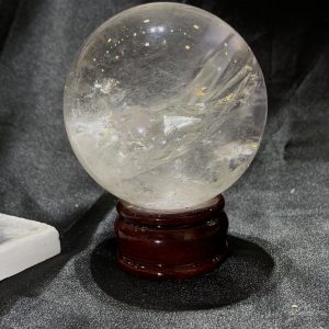 QUẢ CẦU THẠCH ANH TRẮNG (BTR85) ĐK: 6,688CM - KL: 408GRAM | CADA DECOR