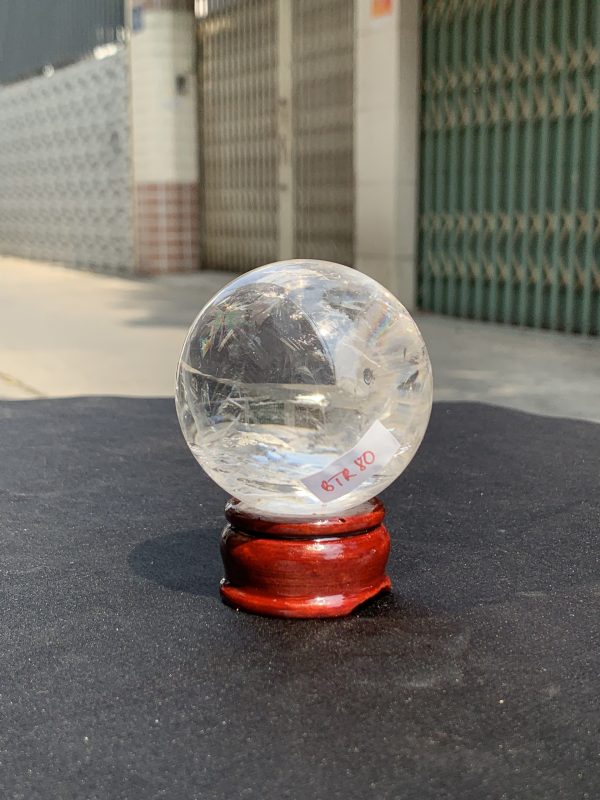 QUẢ CẦU THẠCH ANH TRẮNG (BTR80) ĐK: 6,051CM - KL: 304GRAM | CADA DECOR