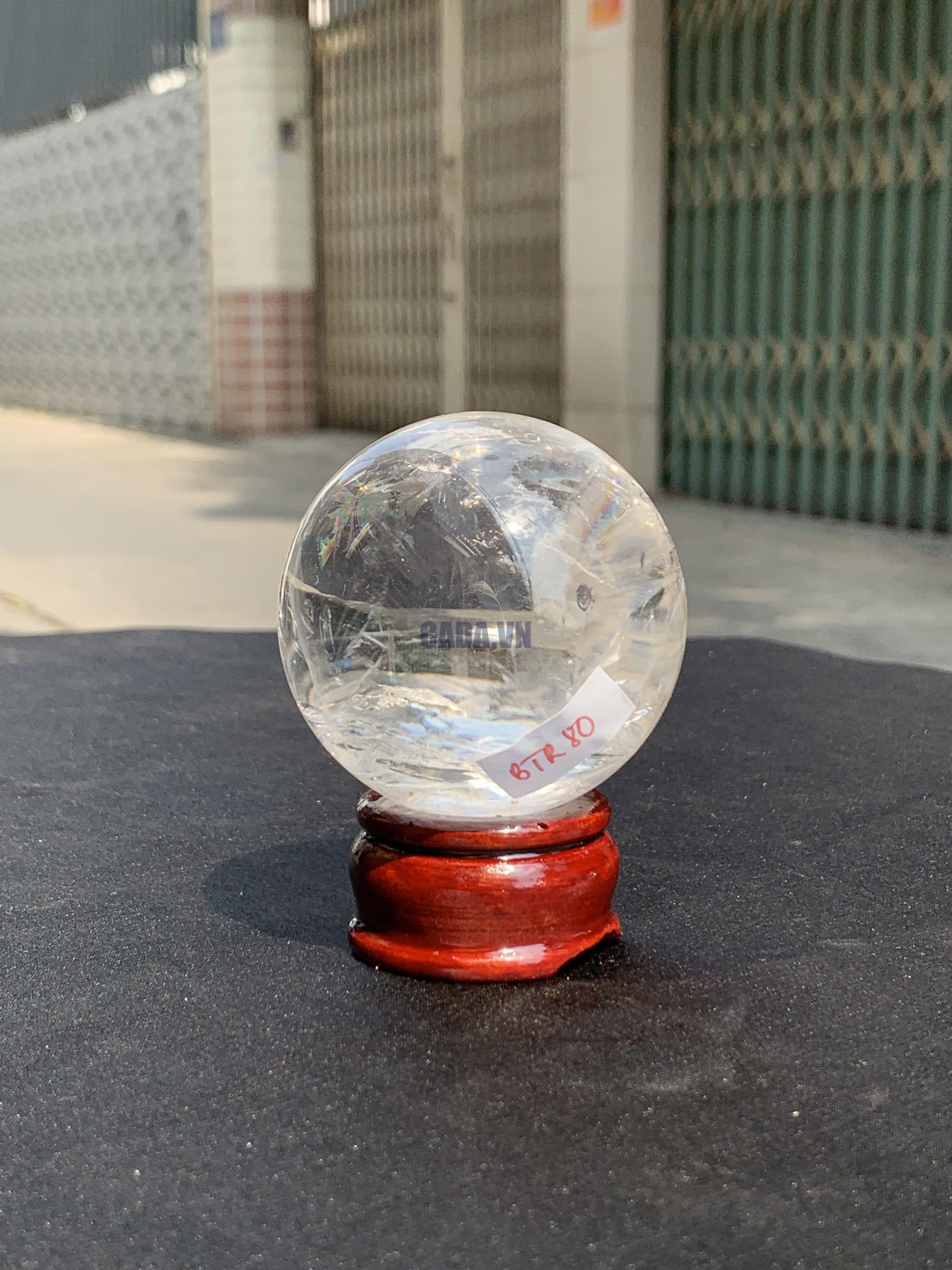 QUẢ CẦU THẠCH ANH TRẮNG (BTR80) ĐK: 6,051CM - KL: 304GRAM | CADA DECOR QUẢ CẦU THẠCH ANH TRẮNG (BTR80) ĐK: 6,051CM - KL: 304GRAM | CADA DECOR