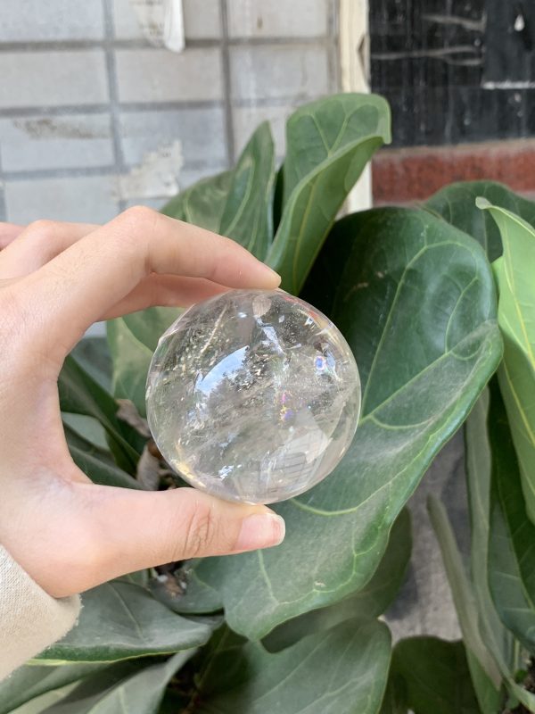 QUẢ CẦU THẠCH ANH TRẮNG (BTR67) ĐK: 5,892CM - KL: 274GRAM | CADA DECOR