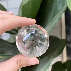 QUẢ CẦU THẠCH ANH TRẮNG (BTR70) ĐK: 4,459CM - KL: 118GRAM | CADA DECOR