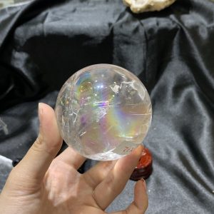 QUẢ CẦU THẠCH ANH TRẮNG (BTR72) ĐK: 6,529CM - KL: 370GRAM | CADA DECOR