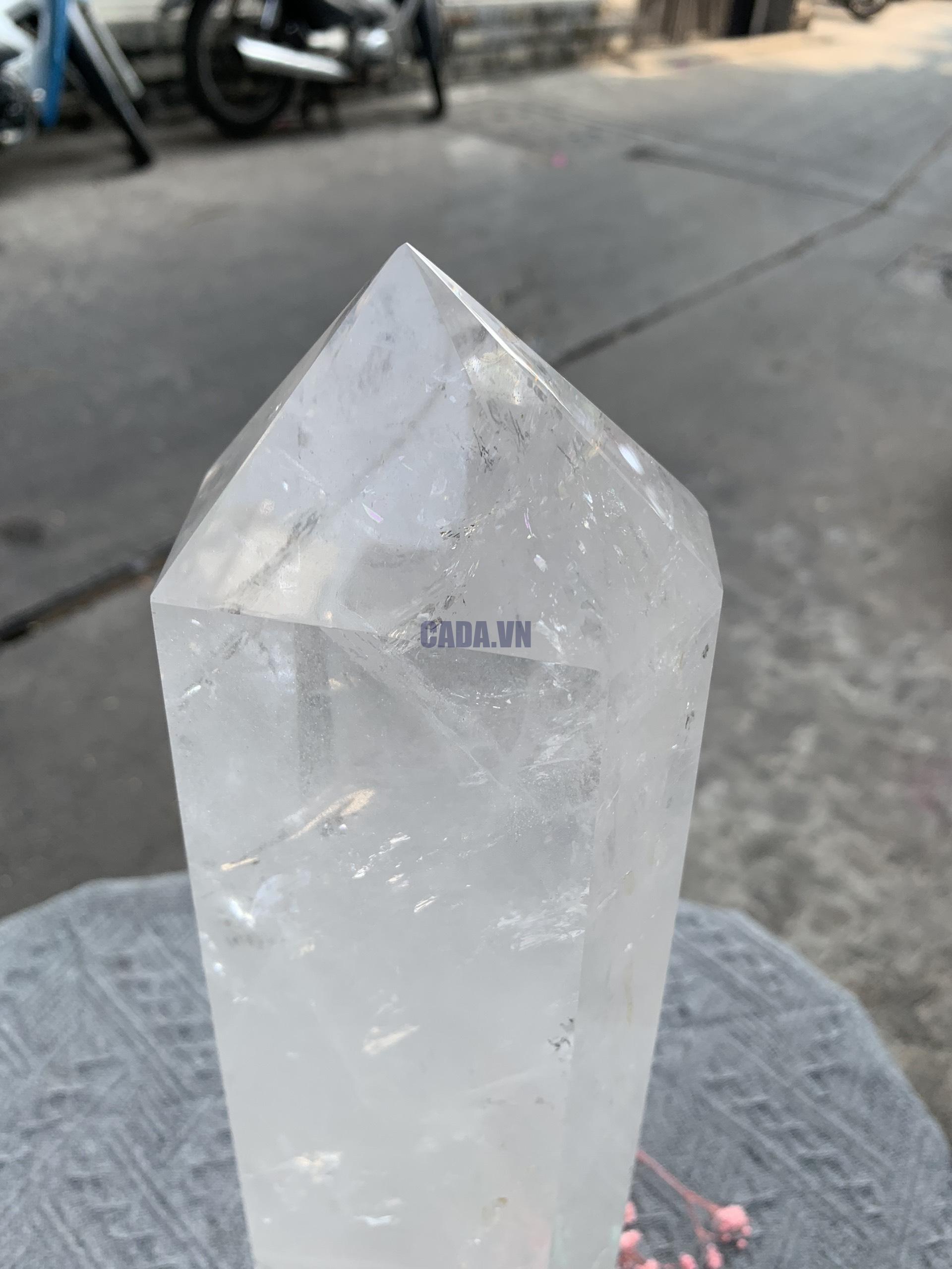 Trụ Thạch Anh Trắng trong – Clear Quartz Point, KL: 5,488KG (TTT208)