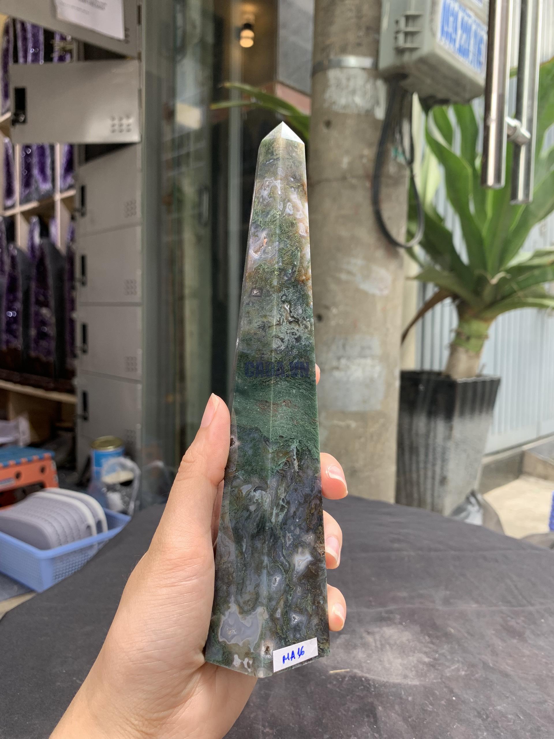 TRỤ MOSS AGATE (MA16), KT 20,5*4,3CM, KL 432GRAM| CADA DECOR