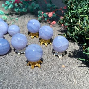 Bi cầu Blue Lace Agate | Đá trang trí, sưu tầm, healing | CADA DECOR