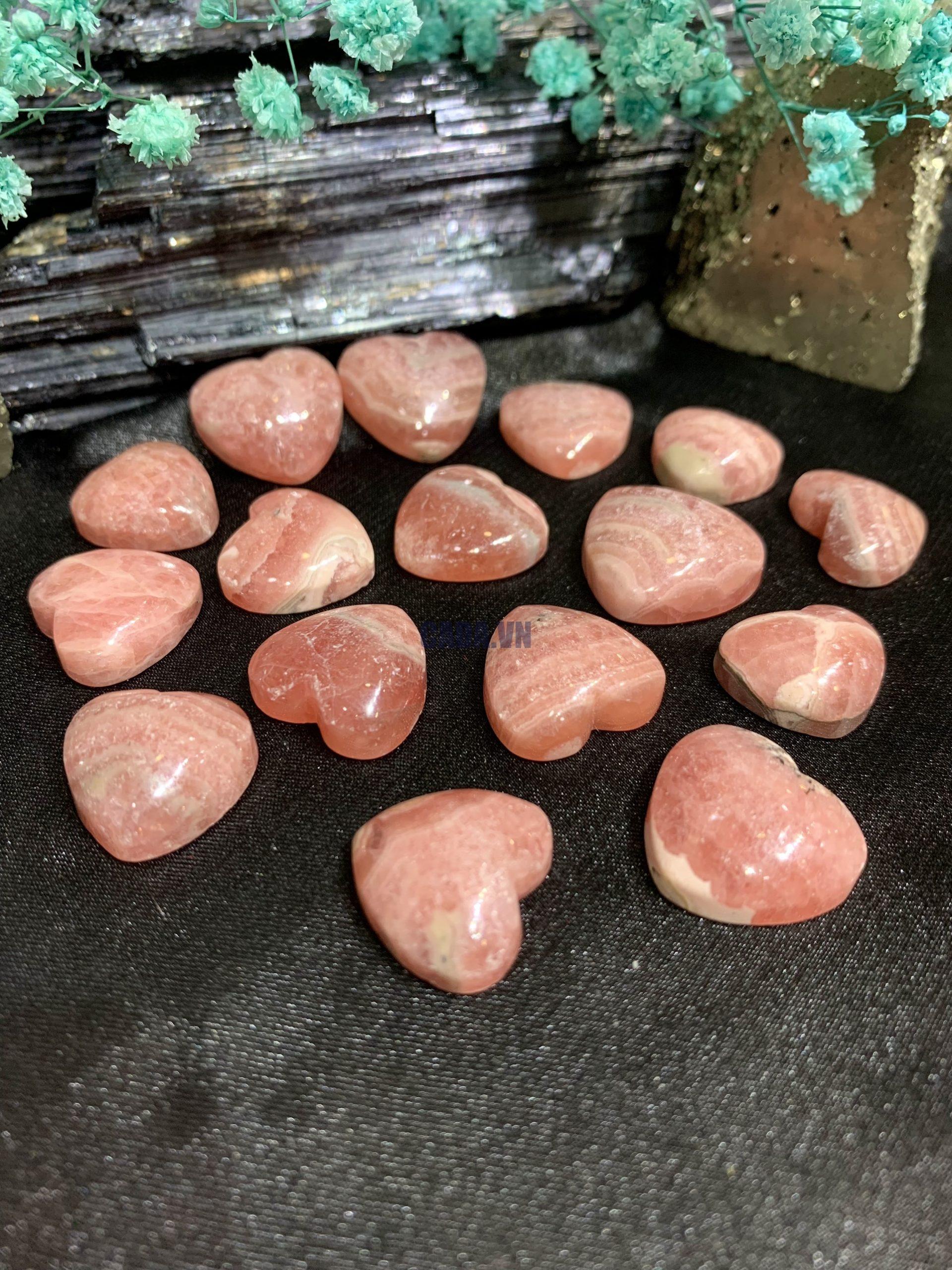 Mặt Trái tim Rhodochrosite | Đá trang trí, sưu tầm, healing | CADA DECOR