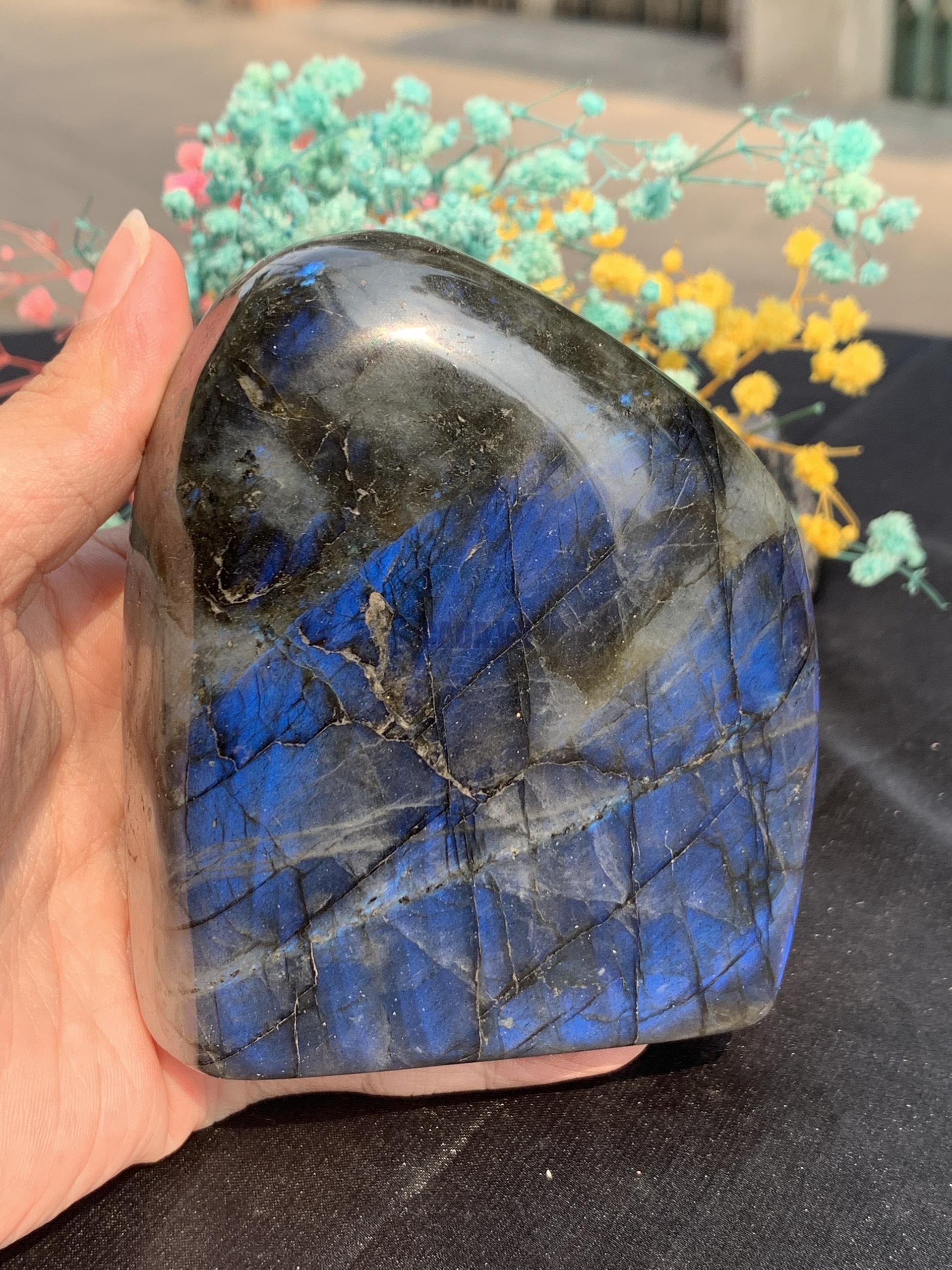 ĐÁ XÀ CỪ – HẮC NGUYỆT QUANG – Labradorite (XC195) – KL: 0,632KG