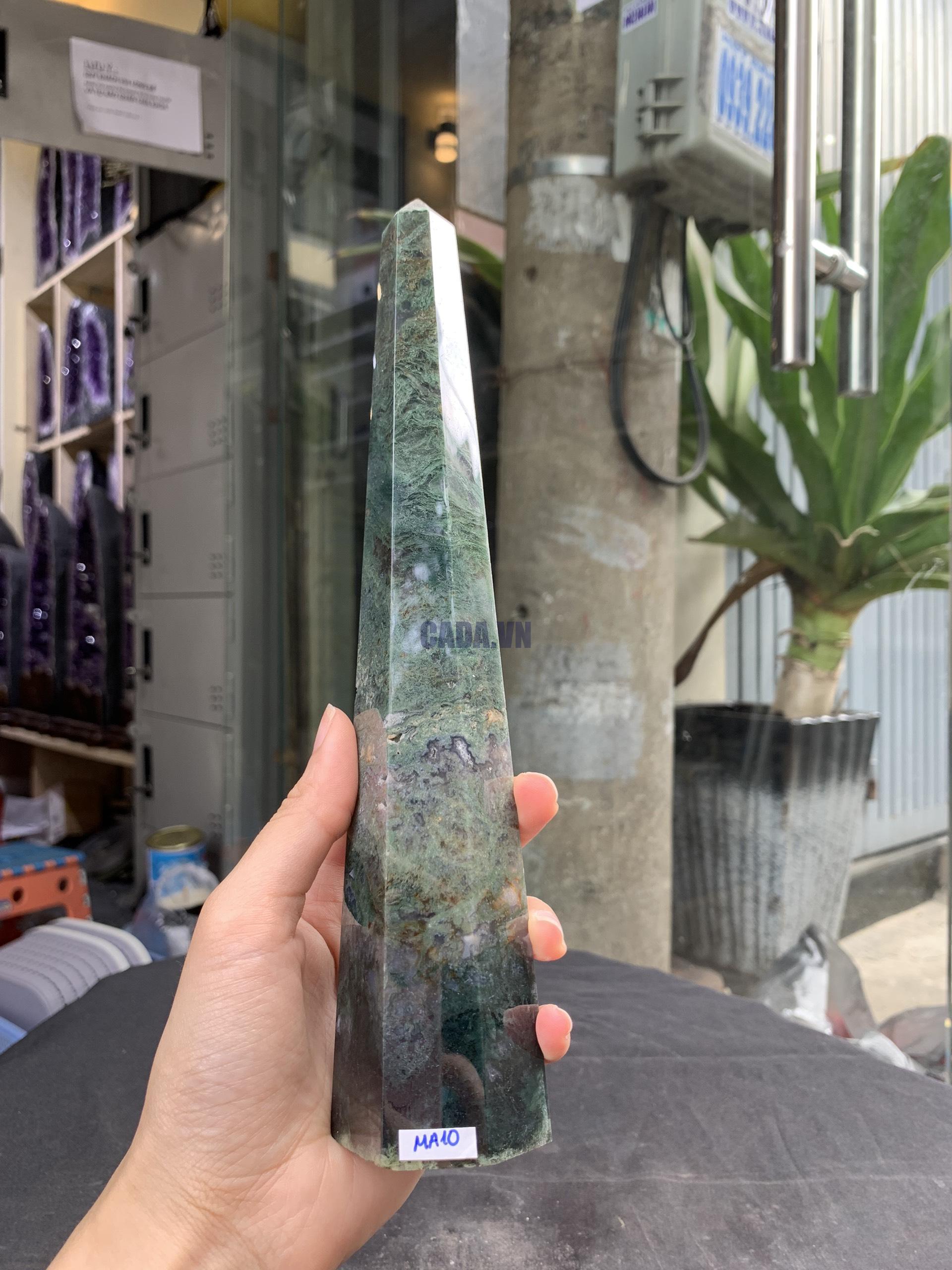 TRỤ MOSS AGATE (MA10), KT 25*4,5CM, KL 554GRAM| CADA DECOR