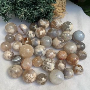 Bi cầu Flower Agate | Đá trang trí, sưu tầm, healing | CADA DECOR