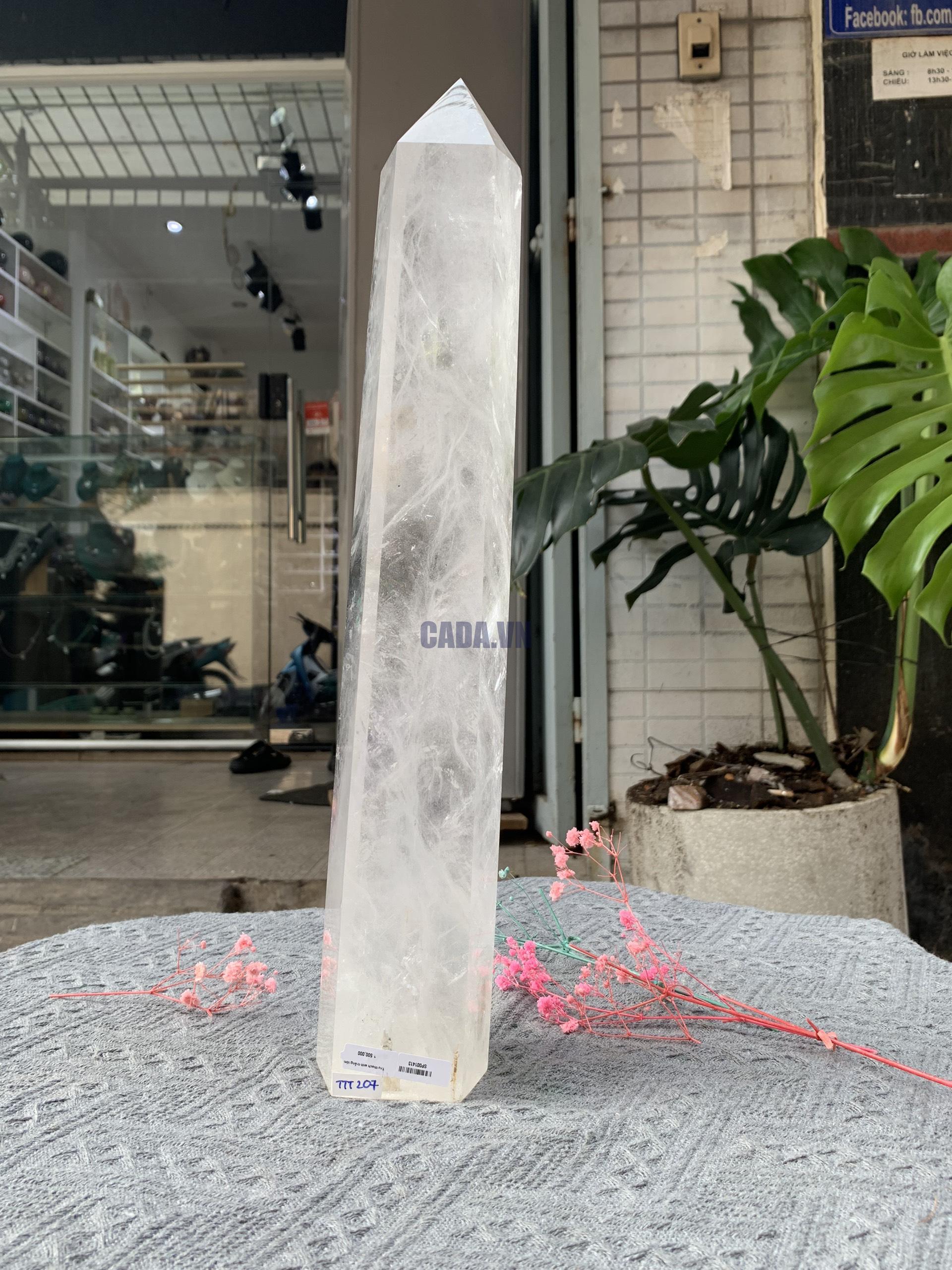 Trụ Thạch Anh Trắng trong – Clear Quartz Point, KL: 3,262KG (TTT207)