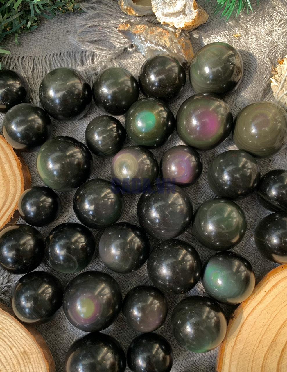 Bi cầu Rainbow Obsidian | Đá trang trí, sưu tầm, healing | CADA DECOR