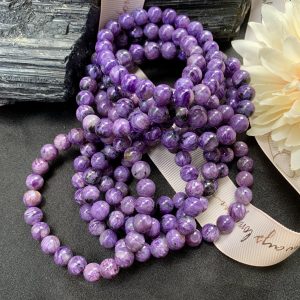 Vòng tay đá mắt rồng - Charoite Bracelet 8mm | Đá trang trí, sưu tầm, healing | CADA DECOR
