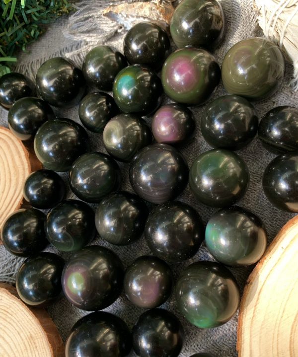 Bi cầu Rainbow Obsidian | Đá trang trí, sưu tầm, healing | CADA DECOR