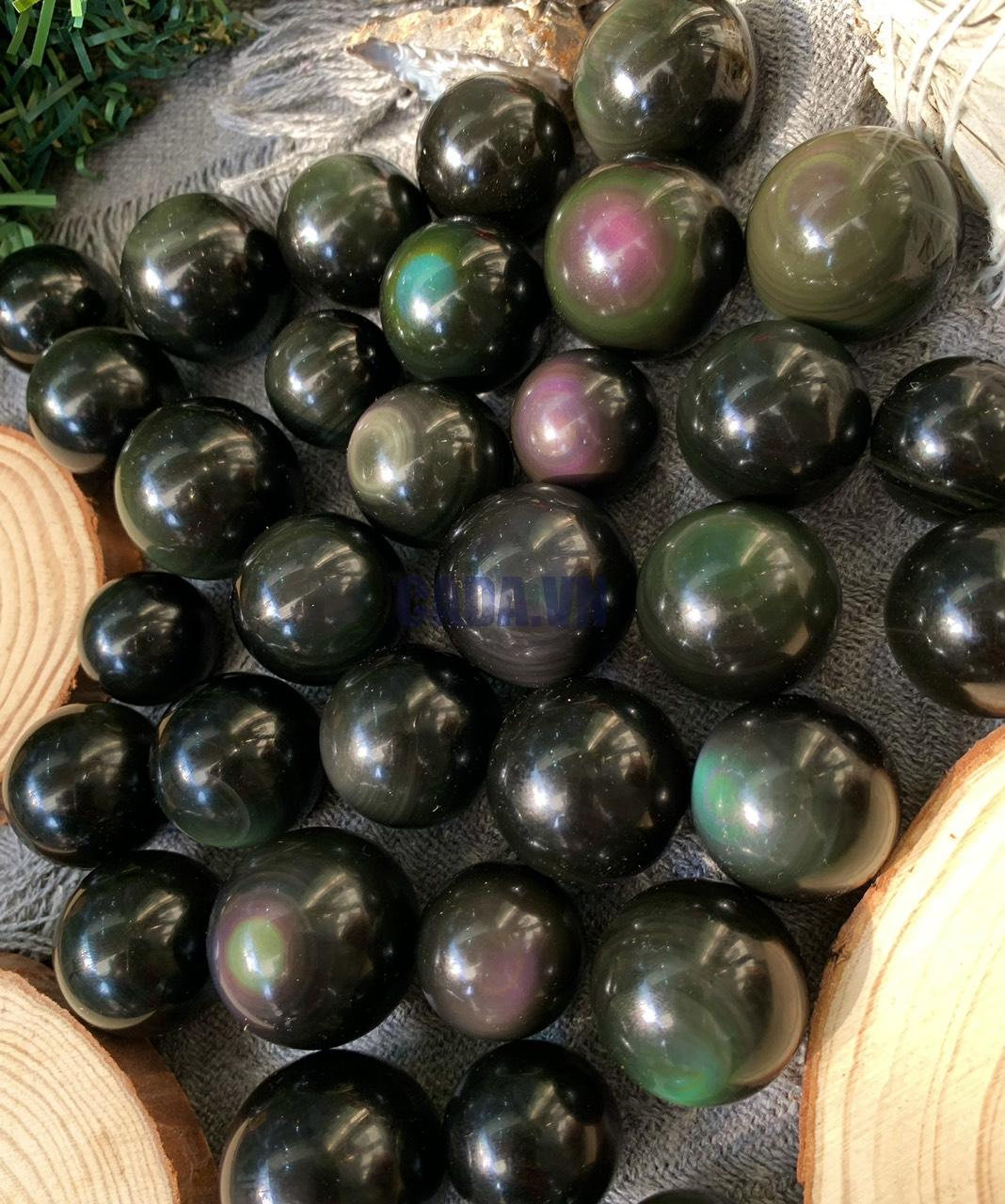 Bi cầu Rainbow Obsidian | Đá trang trí, sưu tầm, healing | CADA DECOR