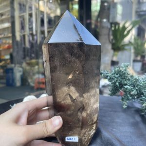 TRỤ THẠCH ANH KHÓI - SMOKY QUARTZ POINT (TAK21), KL:1,316KG, KT: 20*8,5CM