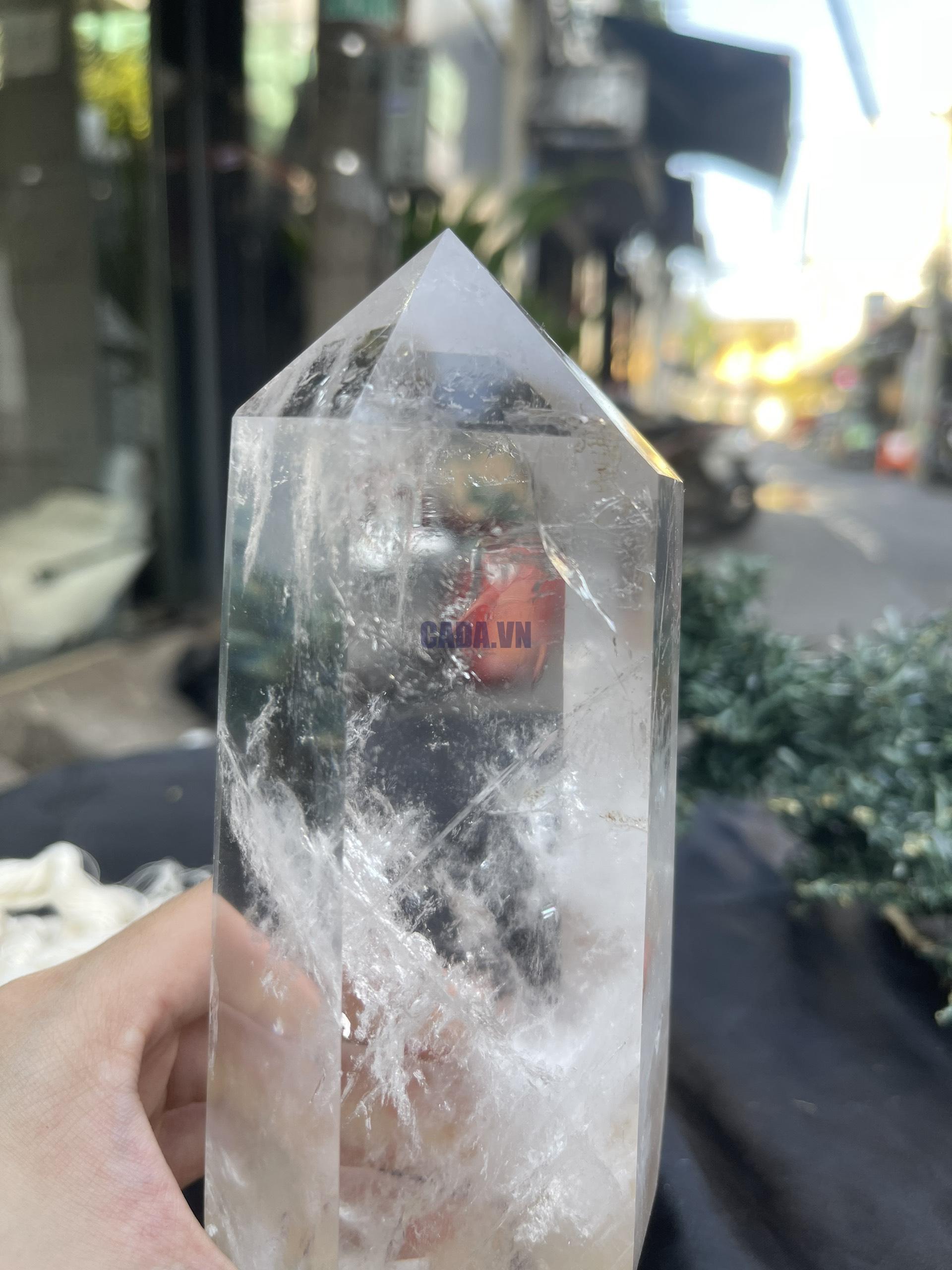 Trụ Thạch Anh Trắng trong – Clear Quartz Point, KL: 1,004KG (TTT210)