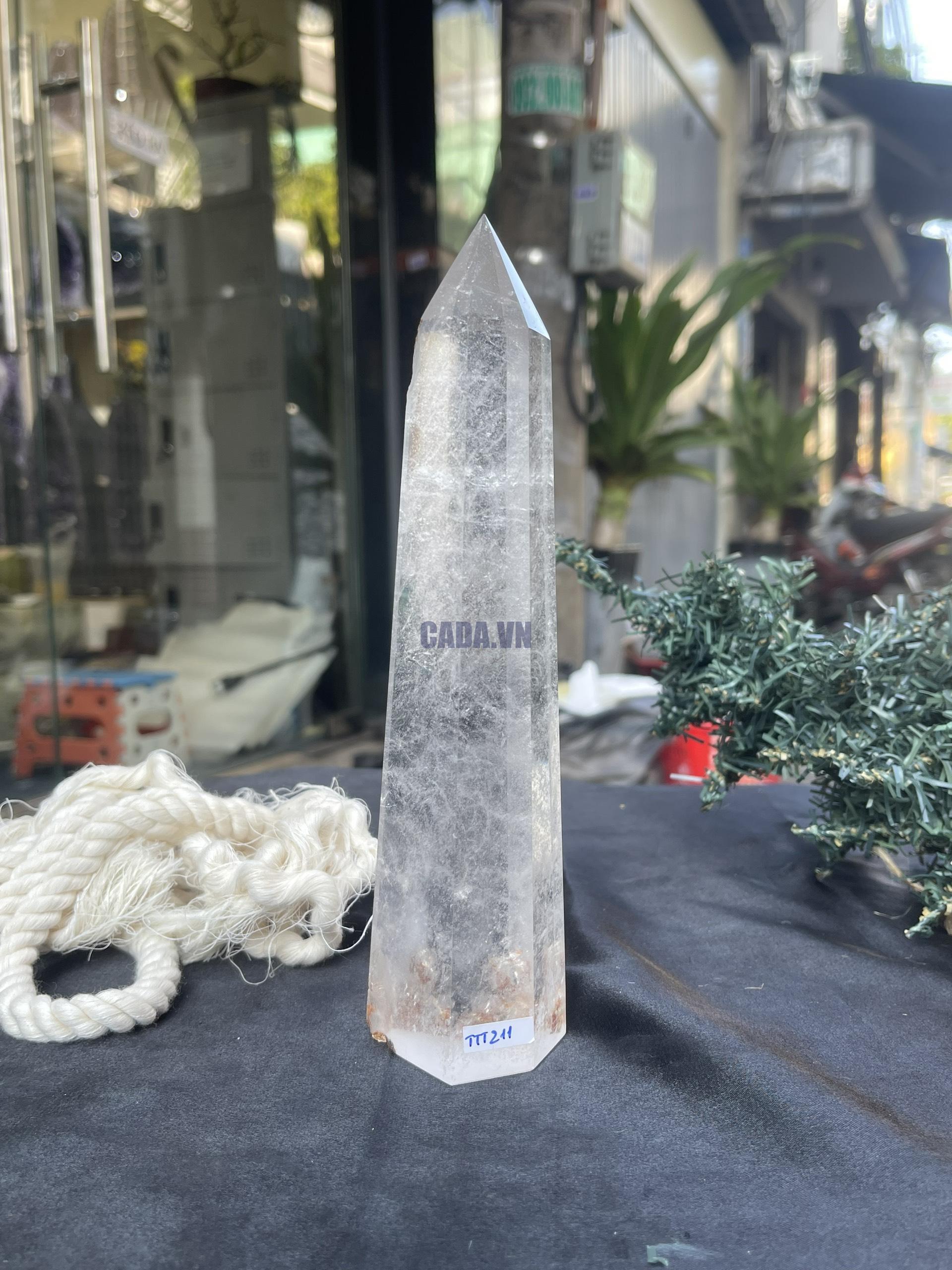 Trụ Thạch Anh Trắng trong – Clear Quartz Point, KL: 0,592KG (TTT211)