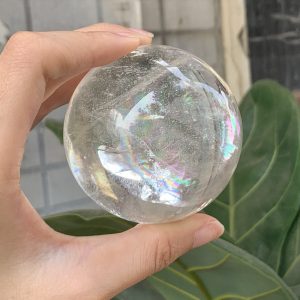 QUẢ CẦU THẠCH ANH TRẮNG (BTR88) ĐK: 6,4CM - KL: 352GRAM | CADA DECOR