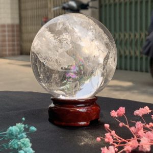 QUẢ CẦU THẠCH ANH TRẮNG (BTR89) ĐK: 7,6CM - KL: 602GRAM | CADA DECOR