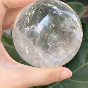 QUẢ CẦU THẠCH ANH TRẮNG (BTR89) ĐK: 7,6CM - KL: 602GRAM | CADA DECOR