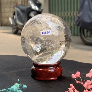 QUẢ CẦU THẠCH ANH TRẮNG (BTR90) ĐK: 7,4CM - KL: 560GRAM | CADA DECOR