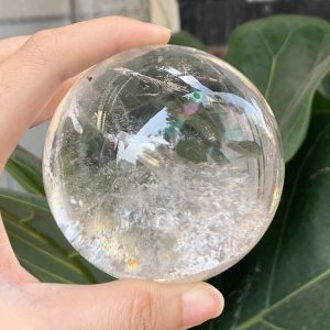 QUẢ CẦU THẠCH ANH TRẮNG (BTR90) ĐK: 7,4CM - KL: 560GRAM | CADA DECOR