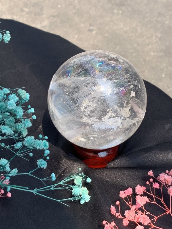 QUẢ CẦU THẠCH ANH TRẮNG (BTR91) ĐK: 8,8CM - KL: 936GRAM | CADA DECOR
