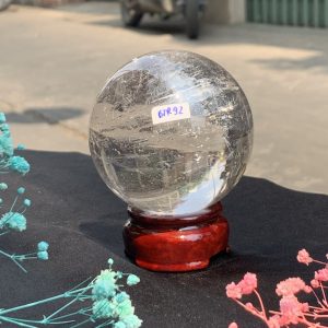 QUẢ CẦU THẠCH ANH TRẮNG (BTR92) ĐK: 6,9CM - KL: 466GRAM | CADA DECOR