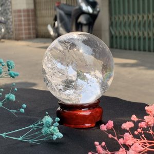 QUẢ CẦU THẠCH ANH TRẮNG (BTR95) ĐK: 7,1CM - KL: 494GRAM | CADA DECOR