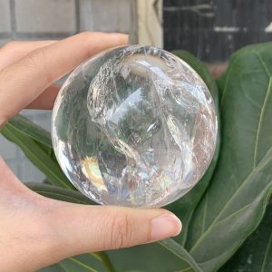 QUẢ CẦU THẠCH ANH TRẮNG (BTR95) ĐK: 7,1CM - KL: 494GRAM | CADA DECOR
