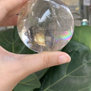 QUẢ CẦU THẠCH ANH TRẮNG (BTR96) ĐK: 6,2CM - KL: 344GRAM | CADA DECOR