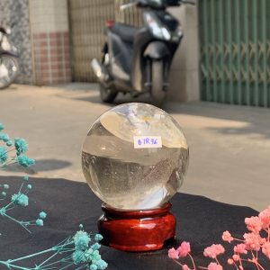 QUẢ CẦU THẠCH ANH TRẮNG (BTR96) ĐK: 6,2CM - KL: 344GRAM | CADA DECOR