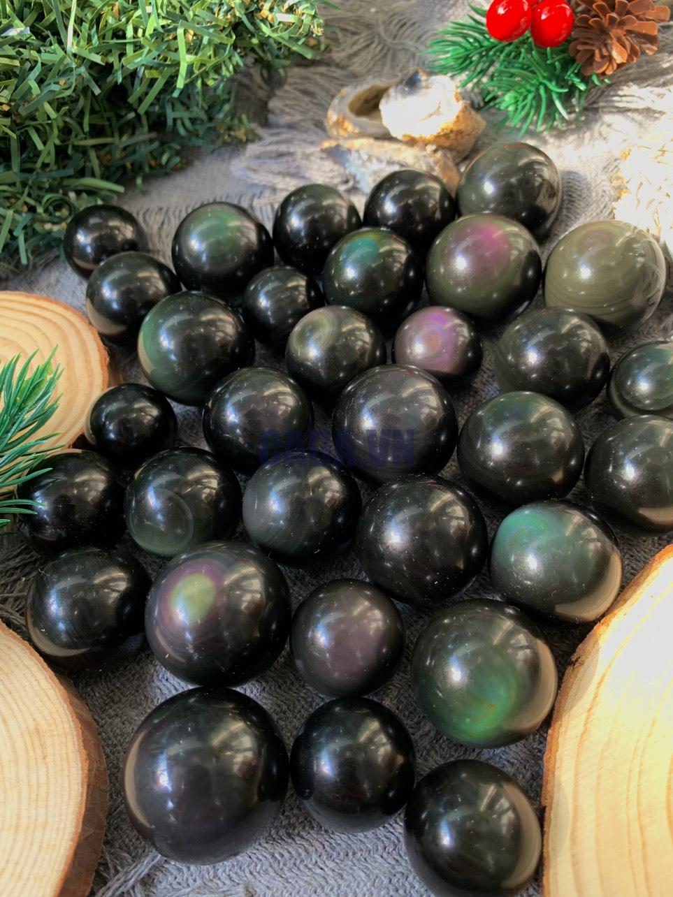 Bi cầu Rainbow Obsidian | Đá trang trí, sưu tầm, healing | CADA DECOR