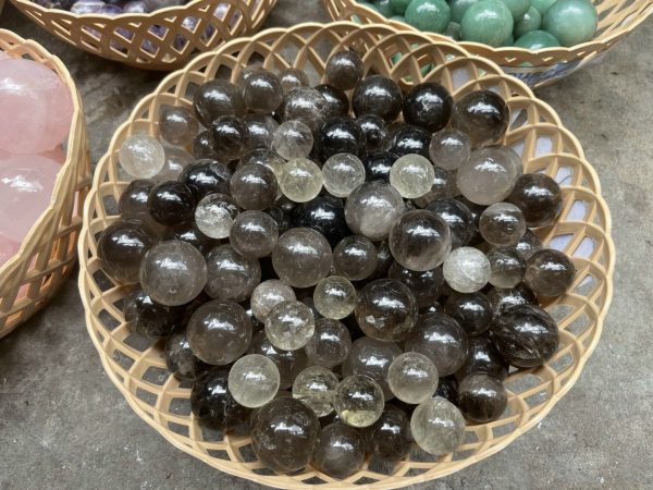 Bi cầu Smoky Quartz | Đá trang trí, sưu tầm, healing | CADA DECOR