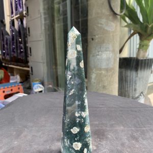 TRỤ MOSS AGATE (MA15), KT 19,5*4,3CM, KL 380GRAM| CADA DECOR
