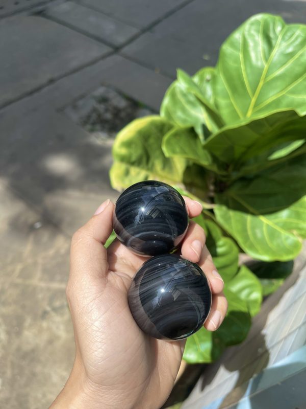 Bi cầu Obsidian | Đá trang trí, sưu tầm, healing | CADA DECOR