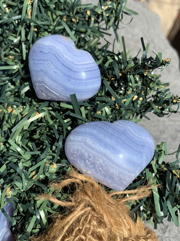 Blue Lace Agate Heart | Đá trang trí, sưu tầm, healing | CADA DECOR