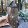TRỤ THẠCH ANH KHÓI - SMOKY QUARTZ POINT (TAK22), KL:1,218KG, KT: 18*7,5CM