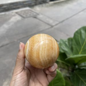 Bi cầu Yellow Calcite | Đá trang trí, sưu tầm, healing | CADA DECOR