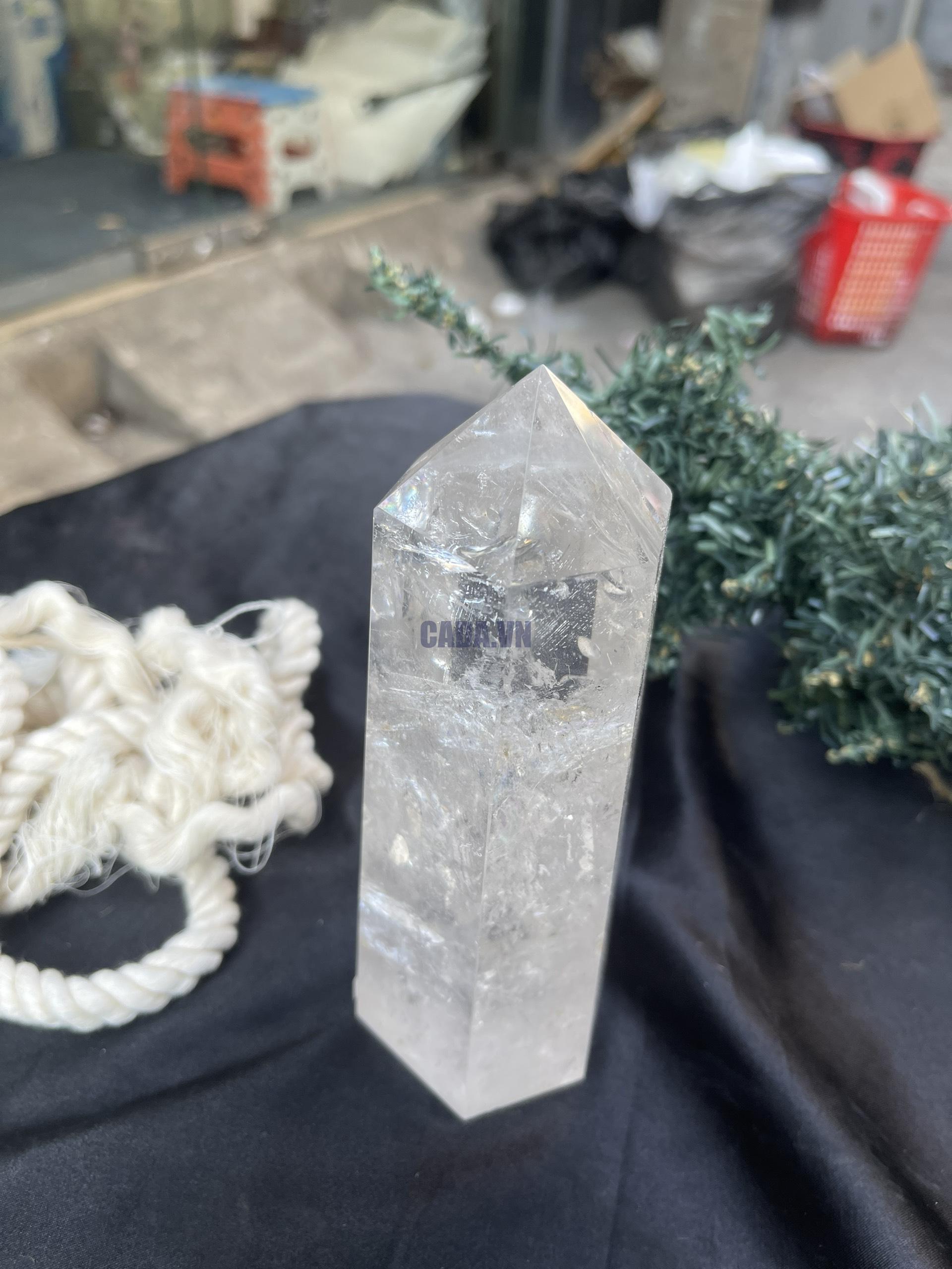 Trụ Thạch Anh Trắng trong – Clear Quartz Point, KL: 0,766KG (TTT209)