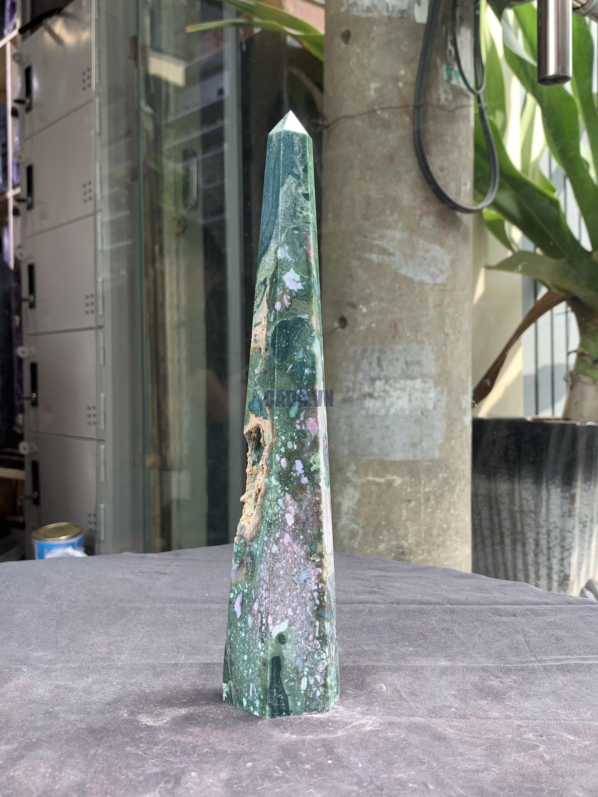 Trụ MOSS AGATE (MA12),KT 25,5*4,5CM, KL 536GRAM| CADA DECOR