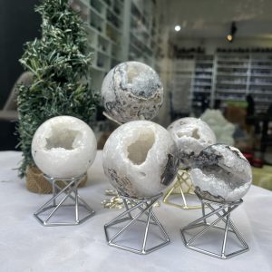 Bi cầu Mã Não hốc Thạch Anh | Đá trang trí, sưu tầm, healing | CADA DECOR