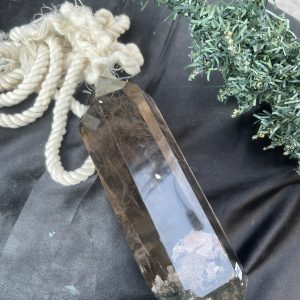 TRỤ THẠCH ANH KHÓI - SMOKY QUARTZ POINT (TAK25), KL:1,294KG, KT: 20,5*7,5CM