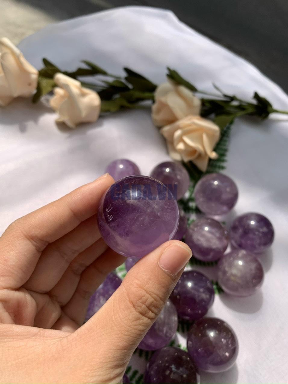 Bi cầu Thạch Anh Tím - Amethyst | Đá trang trí, sưu tầm, healing | CADA DECOR