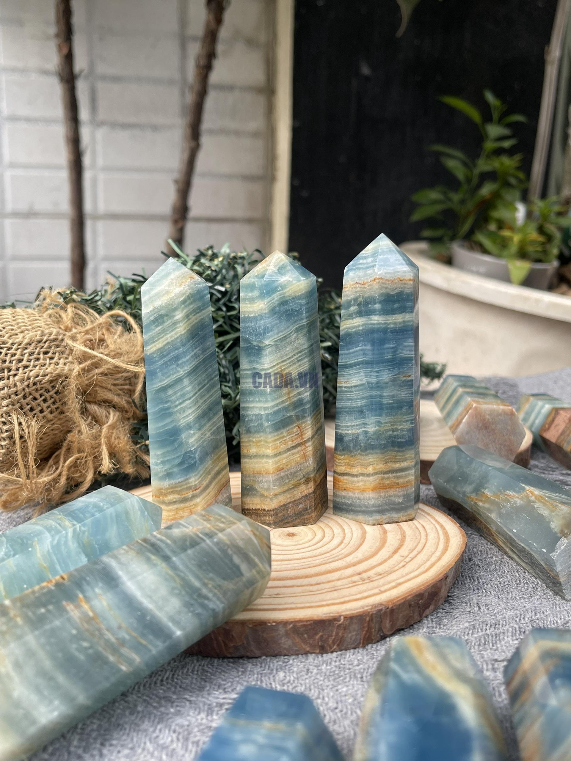 Blue Onyx Point | Trụ đá sưu tầm, trang trí, healing| CADA DECOR