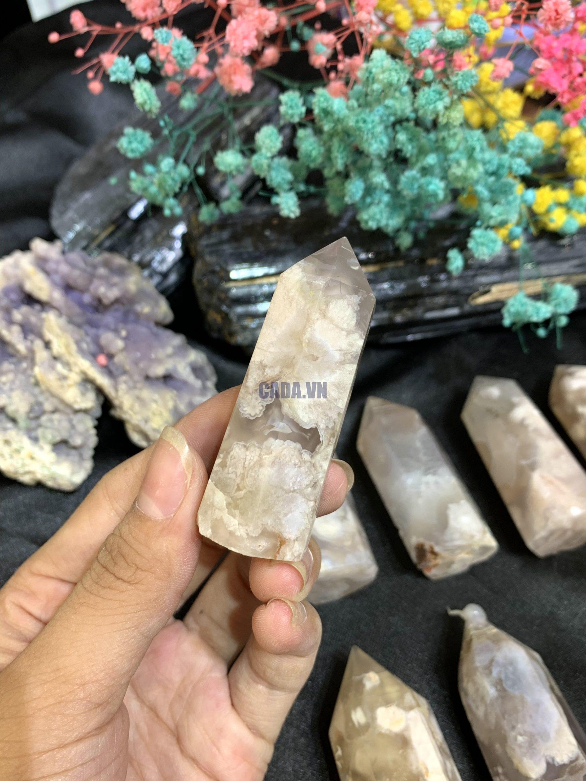 Trụ mã não hoa - Flower Agate Point| Trụ đá thanh tẩy sưu tầm, tarot| CADA DECOR Trụ mã não hoa - Flower Agate Point| Trụ đá thanh tẩy sưu tầm, tarot| CADA DECOR