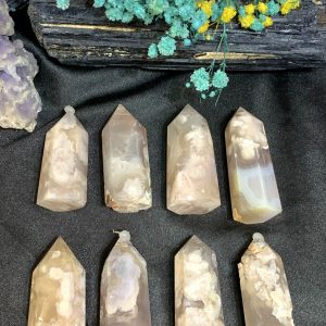 Trụ mã não hoa - Flower Agate Point| Trụ đá thanh tẩy sưu tầm, tarot| CADA DECOR